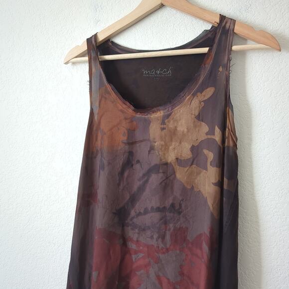 ma+ch Marika Charles Womens Dress 2 Medium Hand Dyed Silk Supima Ethereal Artsy - Picture 3 of 8
